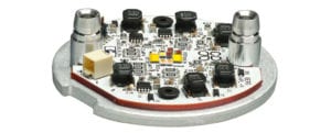 The LED and Driver board, which contains the driver electronics, a five-color LED array, and a highly effective platform for thermal pathways.