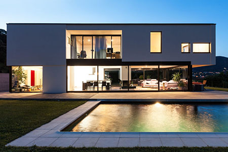 Modern home exterior lighting