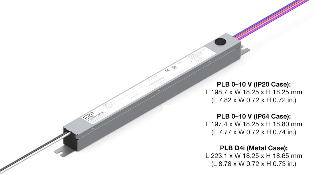 PLB Series 3d render with dimensions