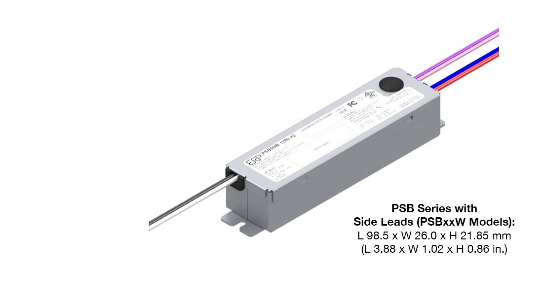 PSB Series 3d render with dimensions