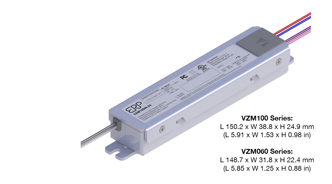 VZM Series 3d render with dimensions